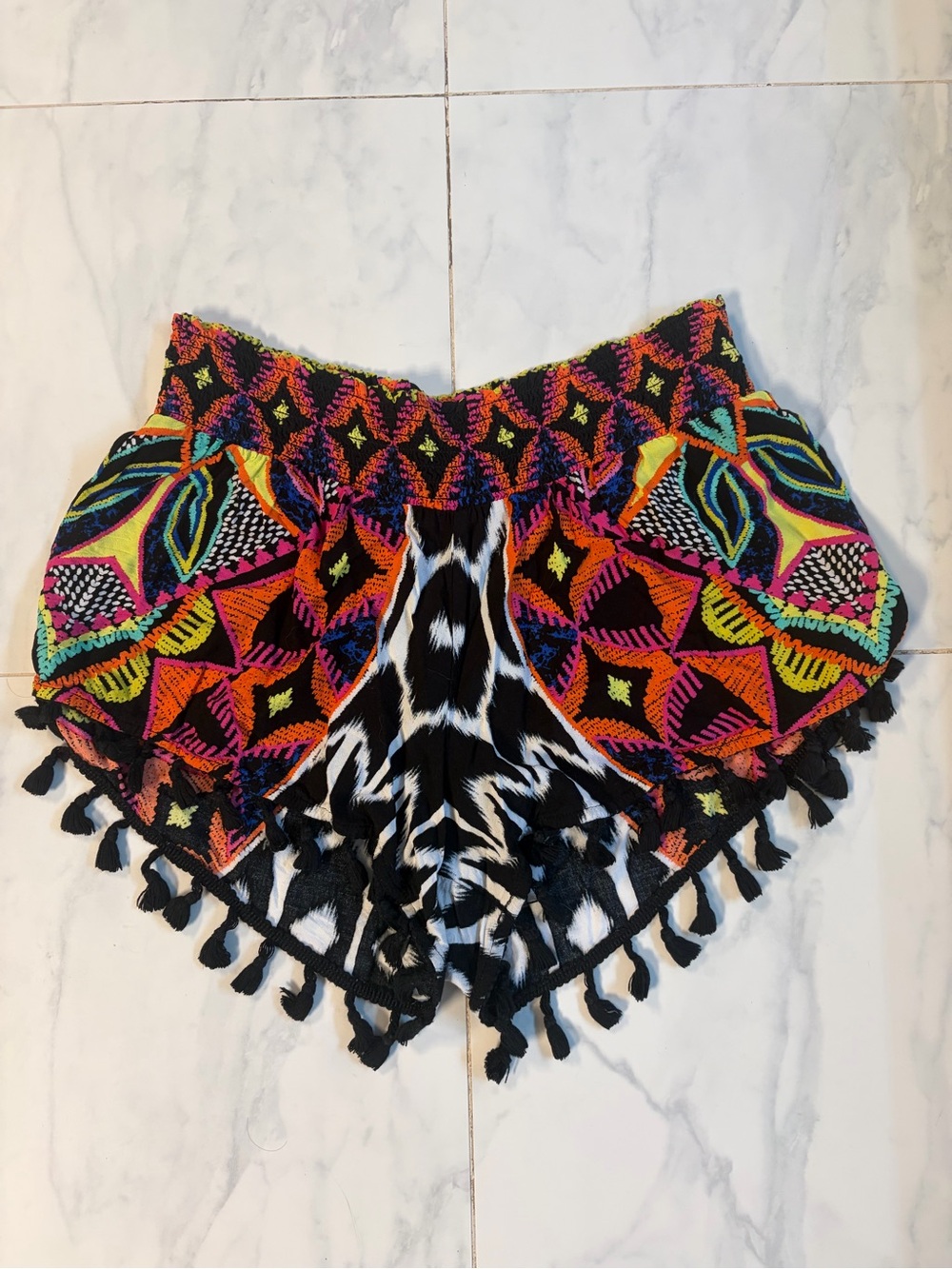Trina Turk "Nazare" Tassel Swimsuit Cover-Up Shorts